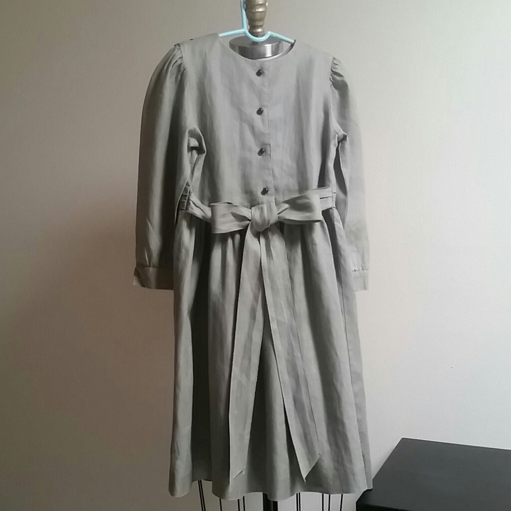 Vintage Paper White Girl's Linen Dress 6X - Picture 7 of 11